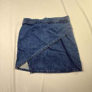 Topshop MOTO Denim Wrap Asymmetrical Mini Skirt W25